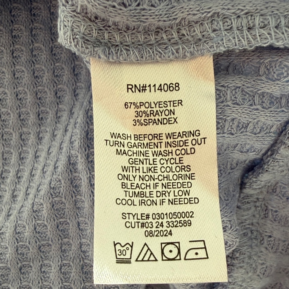 Girls XXL Long Sleeve Waffle Tee in Dusty Blue - Picture 3 of 4